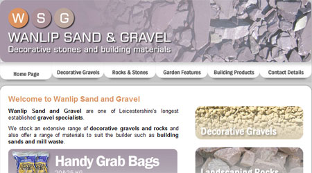 A screenshot of the Wanlip Sand and Gravel Website